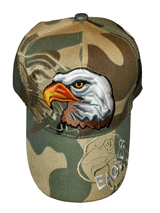 Ball Cap Camo Eagle Head