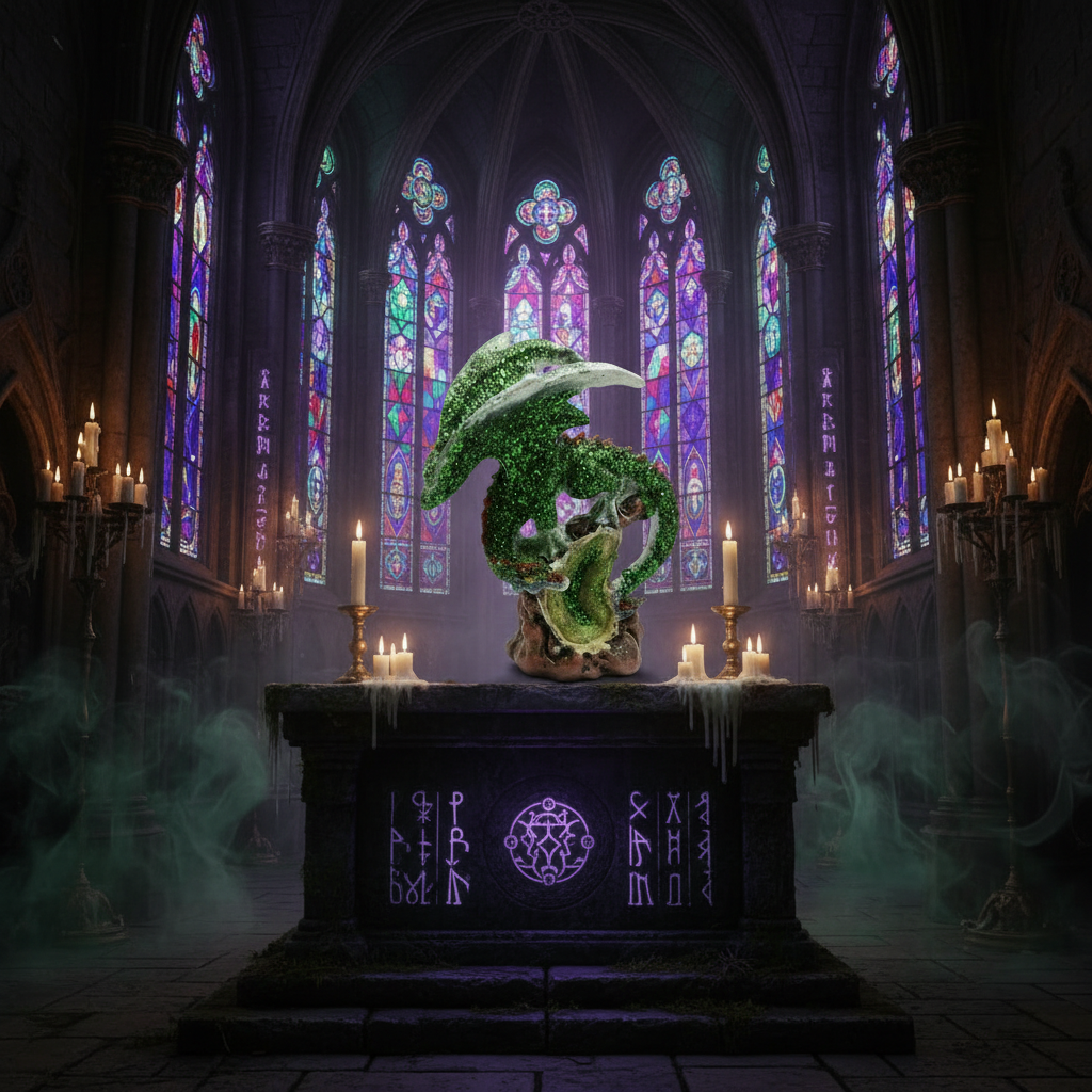Dragon with Green Geode Figurine