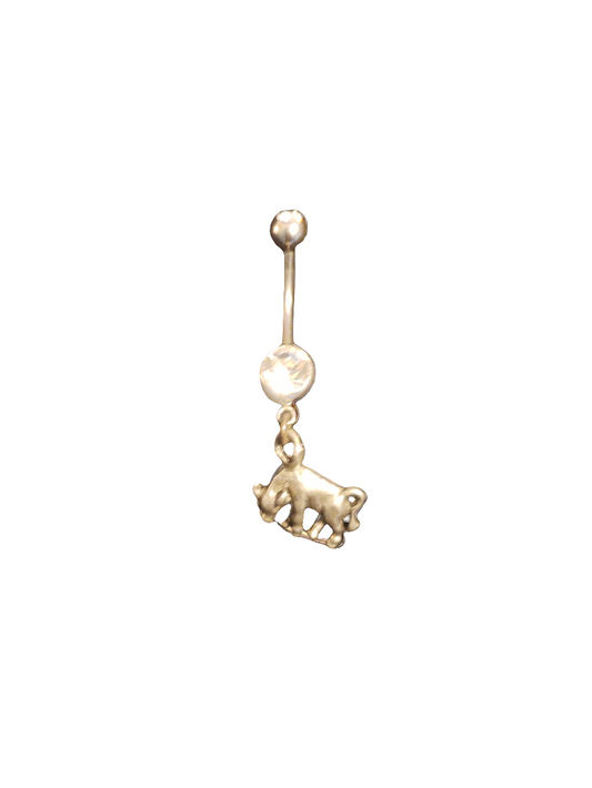 Belly Piercing Stainless Steel 316L with Dangling Taurus Bull