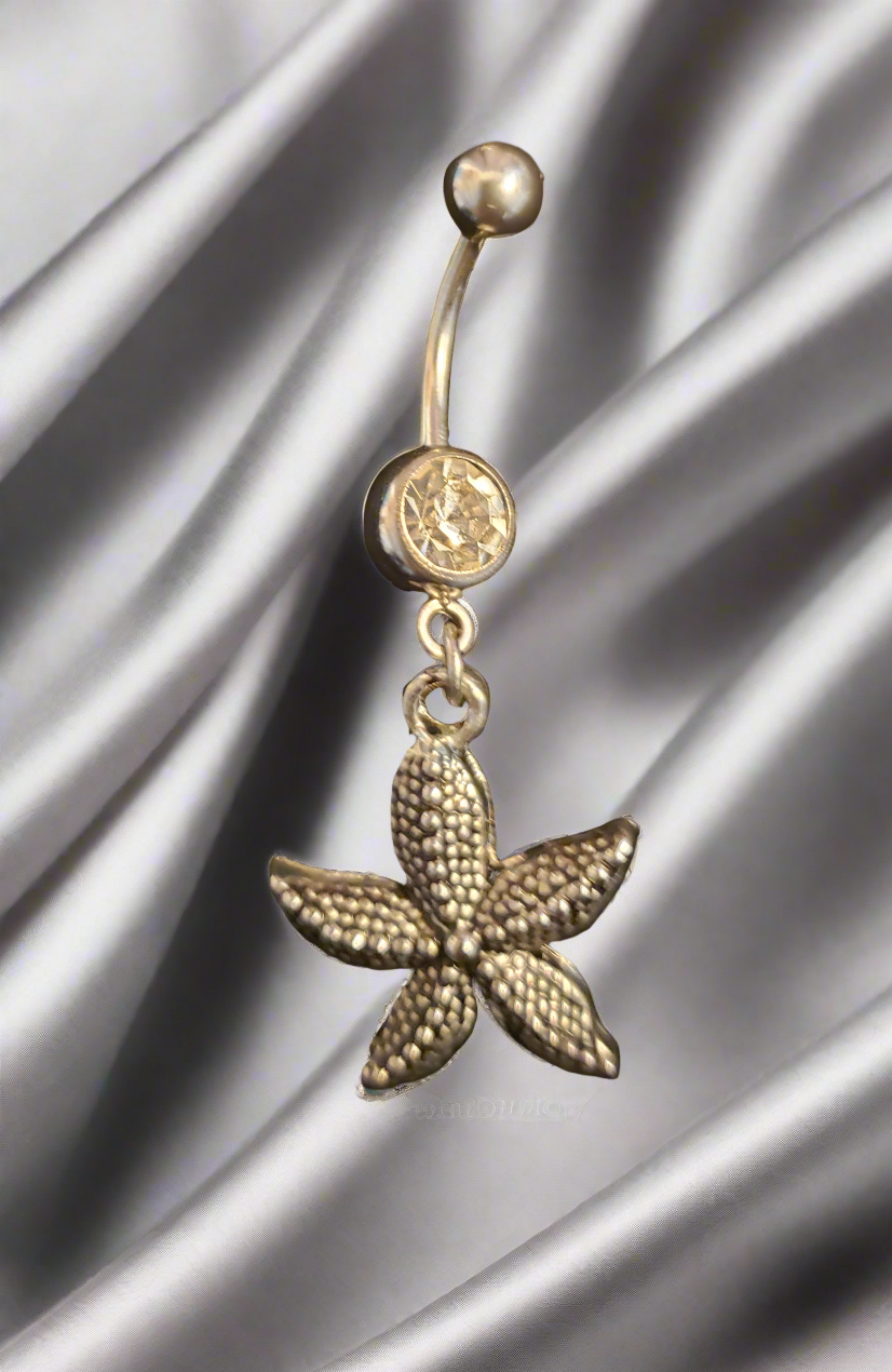 Belly Piercing Stainless Steel 316L with Dangling Star Fish