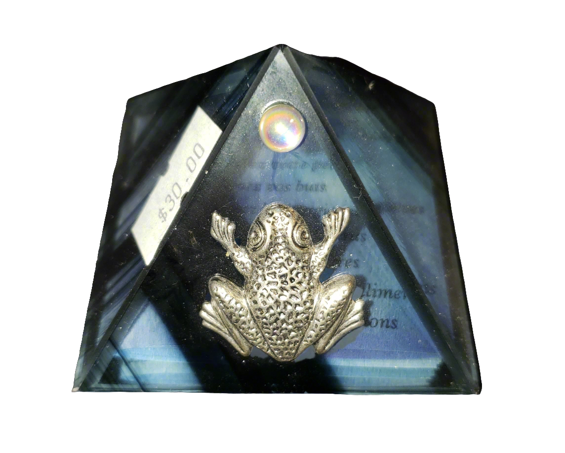 Glass Mini Pyramid with Frog